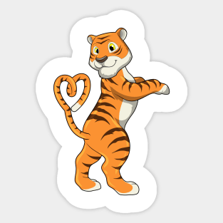 Tiger with Heart Sticker